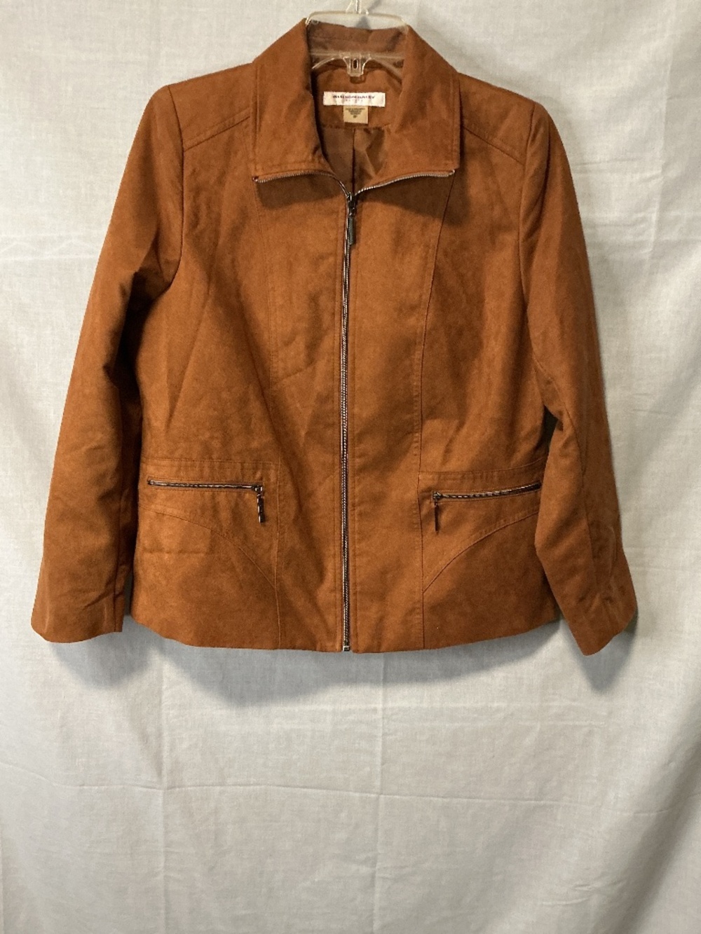 Allison Daley Women’s Petite Small Reddish Brown Full Zip Cropped Jacket
